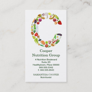Nutritionist Monogram C Benoeming Afsprakenkaartje