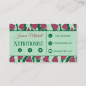 Nutritionniste | Cartes de visite Motifs de pastèq (Dos)