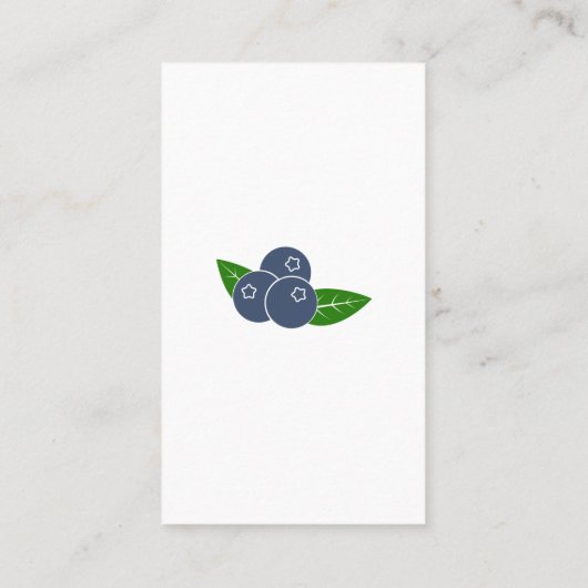 Nutritionniste et diététiste Carte de visite Blueb (Dos)