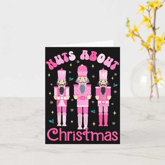 Nuts About Christmas Nutcracker Funny Christmas Kaart (Gele Bloem)