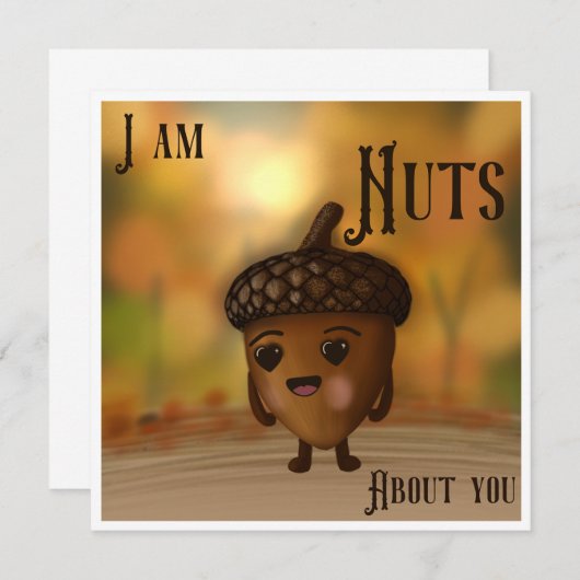 Nuts About You Bedankkaart (Voorkant / Achterkant)