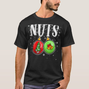 Nuts Borst Kerst Grappig Matching Paar Chestnu T-shirt