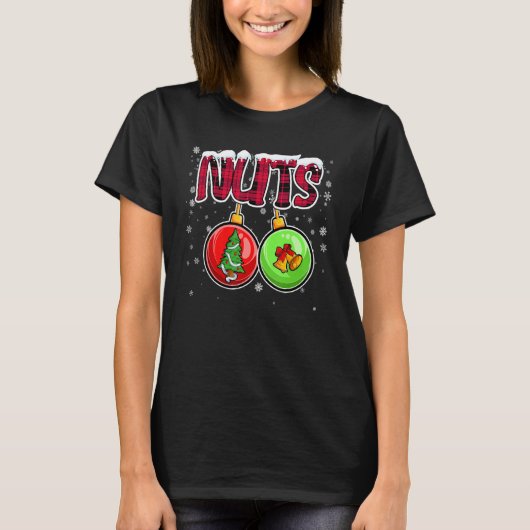 Nuts Chest Christmas  Matching Couple Chestnuts T-shirt (Voorkant)
