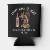 Nuts de hele dag - Funny Squirrel Wine Drinker Blikjeskoeler (Voorkant)