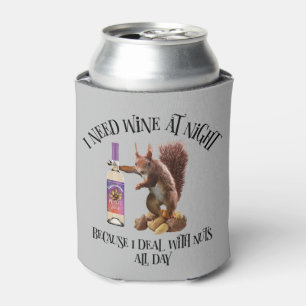 Nuts de hele dag - Funny Squirrel Wine Drinker Blikjeskoeler