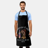 Nuts de hele dag - Funny Squirrel Wine Drinker Schort (Gedragen)