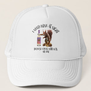 Nuts de hele dag - Funny Squirrel Wine Drinker Trucker Pet