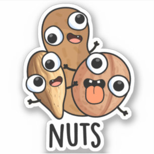 Nuts Funny Nutty Food Pun Sticker