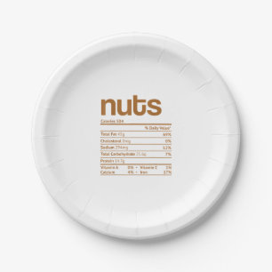 Nuts Nutrition Facts Funny Thanksgiving Kerstmis Papieren Bordje