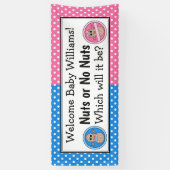 Nuts or No Nuts geslacht onthullen banner. Spandoek (Verticaal)