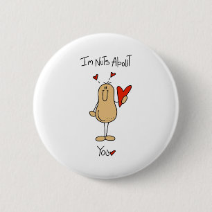 Nuts over jou ronde button 5,7 cm