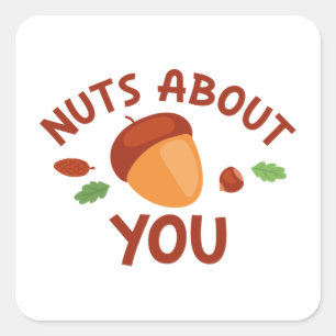 Nuts over jou vierkante sticker