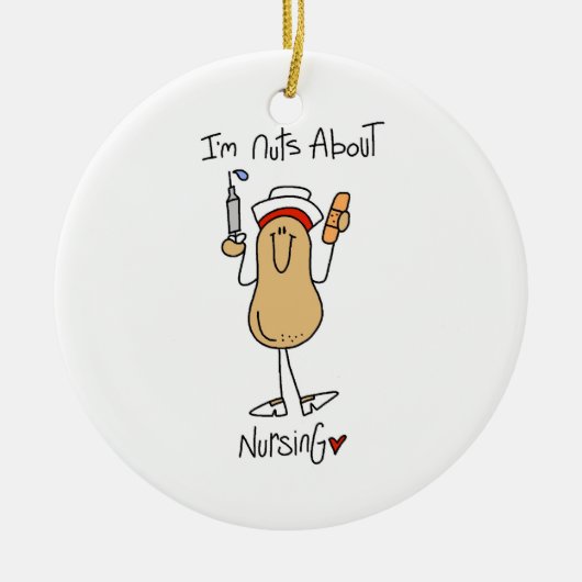 Nuts Over Nursing T-shirts en geschenken Keramisch Ornament (Voorkant)
