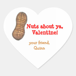 Nuts sur votre autocollant personnalisé Valentine
