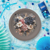 Nutshell Bruin Marine Roze Witte Douche Papieren Bordje (Feest)