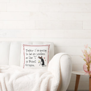 Nutteloos als de T in Pinot Grigio Funny Wine Kussen