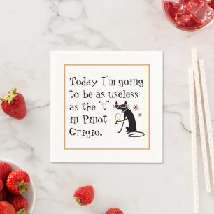 Nutteloos als de T in Pinot Grigio Funny Wine Servet