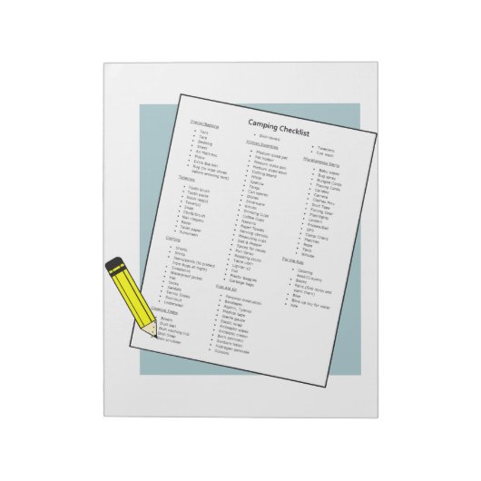 Nuttige Camping Verpakking Checklist Notitieblok (Gedraaid)
