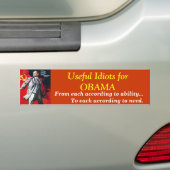 Nuttige dioten voor OBAMA; Bumpersticker (Op auto)