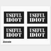 NUTTIGE IDIOOT RECHTHOEKIGE STICKER (Vel)
