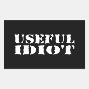 NUTTIGE IDIOOT RECHTHOEKIGE STICKER