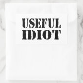 NUTTIGE IDIOOT RECHTHOEKIGE STICKER (Tas)