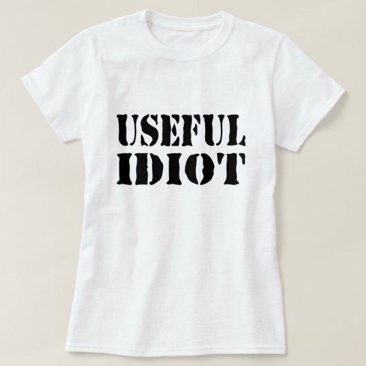 NUTTIGE IDIOOT T-SHIRT (Design voorkant)