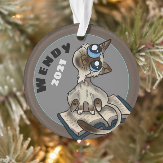 Nuttige studie Cat Custom Ornament (Boom)