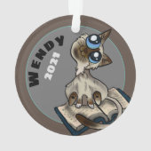 Nuttige studie Cat Custom Ornament (achterkant)