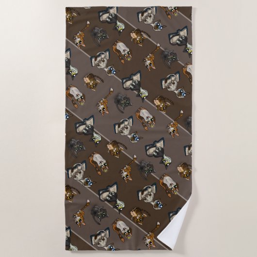 Nuttige studiecatten strandlaken (Voorkant)