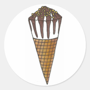 Nutty Buddy Chocolate Ice Cone Foodie Ronde Sticker
