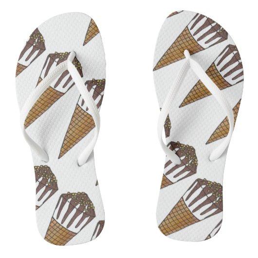 Nutty Buddy Chocolate Ice Cream Sweet Shoppe Cone Teenslippers (Voetbed)