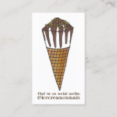 Nutty Buddy Chocolate Ice Cream Sweet Shoppe Cone Visitekaartje (Achterkant)