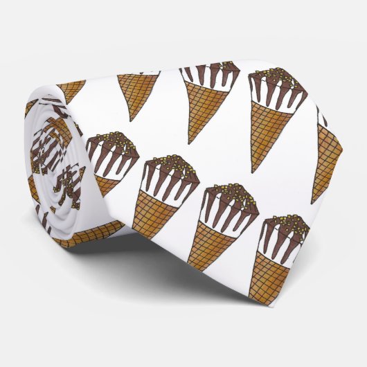 Nutty Buddy Vanilla Ice Cream Cone Stropdas (Opgerold)