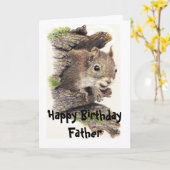Nutty Father Birthday Squirrel Card Kaart (Gele Bloem)