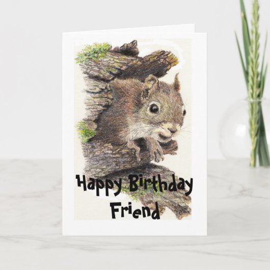 Nutty Friend Birthday Squirrel Card Kaart (Voorkant)