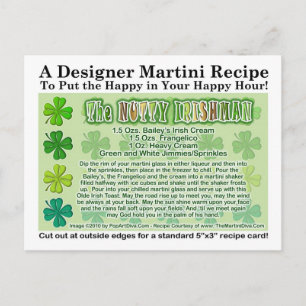 Nutty Irishman St. Patrick's Day Martini Card Briefkaart