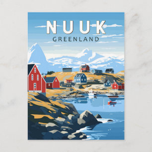Nuuk Groenland Reizen Kunst Vintage Briefkaart