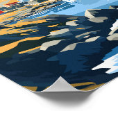 Nuuk Groenland Reizen Kunst Vintage Poster (Hoek)