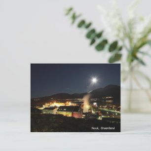 Nuuk, Uitzicht van de nacht van Groenland Feestdagenkaart