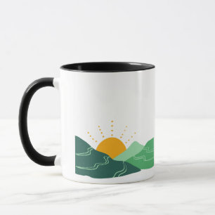 Nuvex Minimalistische Abstracte Landschap Coffee M Mok