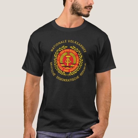 NVA I National Folk Army State Crest DDR Veteran T-shirt (Voorkant)
