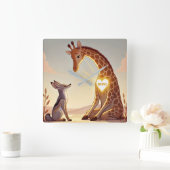 NVC Giraffe en Jackal - Geweldloze Communicatie Vierkante Klok (Huis)