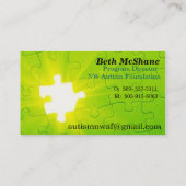 NW Autism Foundation-kaart Visitekaartje (Achterkant)