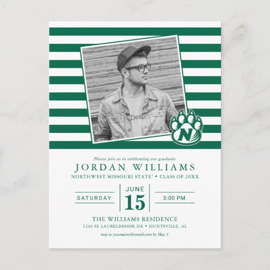 NW Missouri staat Afstuderen Aankondigingskaart (Voorkant)