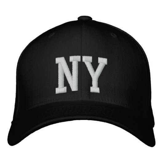 NY Casquette personnalisé - noir et blanc (Devant)