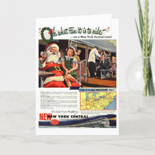 NY Central Railroad Train Christmas Kaart