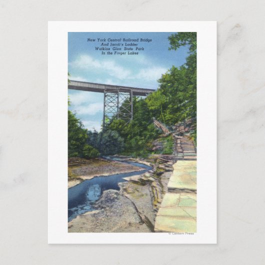 NY Central RR Bridge, Jacob's Ladder Briefkaart (Voorkant)