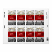 NY City Skyline BW 05 White, Red Wine Label (Full Sheet)