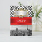 NY City Skyline BW 432 Damask RSVP 1 (Debout devant)